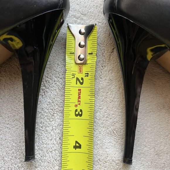 L.A.M.B. By Gwen Stefani Black Leather Stiletto Heel Sandals Women 9 Strappy - Picture 11 of 15